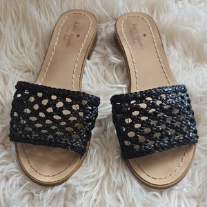 Kate Spade Black Woven Sandals